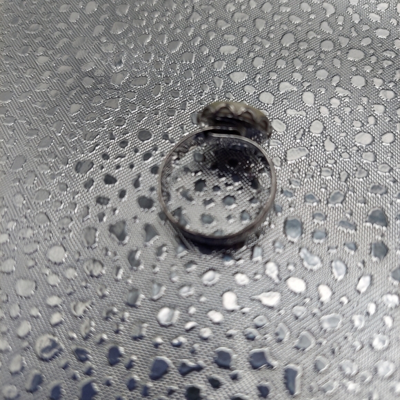 Vintage Porcelain & Metal Ring. Lovely Flower on Porcelain&Silvertone. - Picture 8 of 10